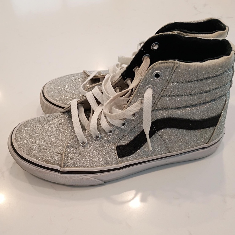 💋 Vans Sk8-Hi High-Top Glitter Sneakers *USED US WOMANS 7